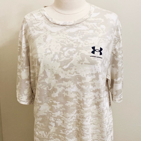 Under Armour Men’s ABC Camo Cream Taupe Crew Neck Short Sleeve Loose T-Shirt XXL - Picture 2 of 12